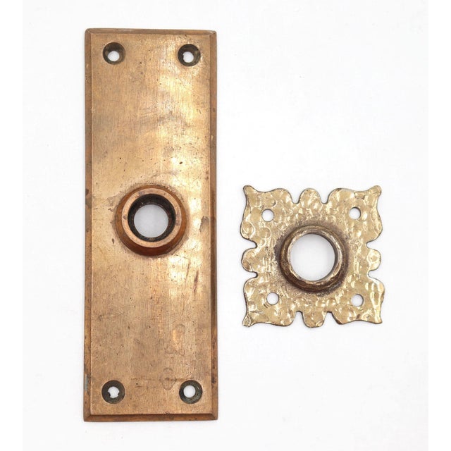 Brass Cast Brass Gilded Fluted Passage Door Knob Set For Sale - Image 8 of 9