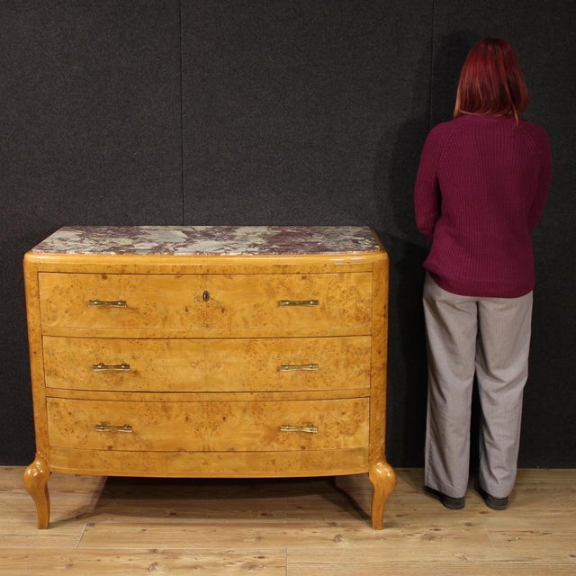Vintage Birch Wood Dresser with Marble Top, 1950 For Sale - Image 11 of 13
