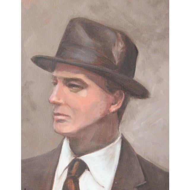 Signed Mid-Century modern portrait, oil on canvas. Presented in it's original carved wood frame. WE COMBINED SHIPPING If...