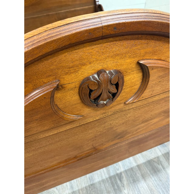 Brown Antique Full Size Late Victorian Carved Walnut Bed For Sale - Image 8 of 18