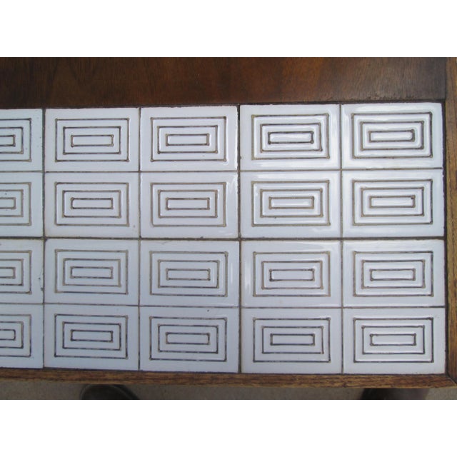 1960s Lane Cosmopolitan Virginia Maid End Table Side Table Tile Top For Sale - Image 11 of 12