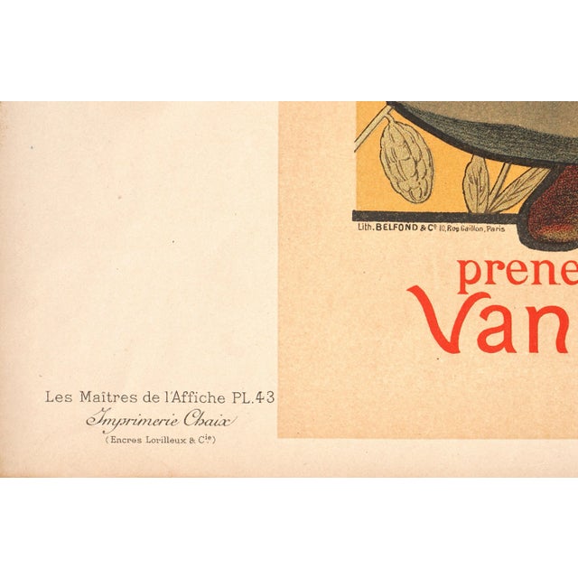 Late 19th Century Adolph Willette “Cacao Van Houten” Original 1896 Poster Chaix For Sale - Image 5 of 6