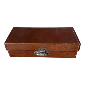 Antique Leather Pen/Brush Box