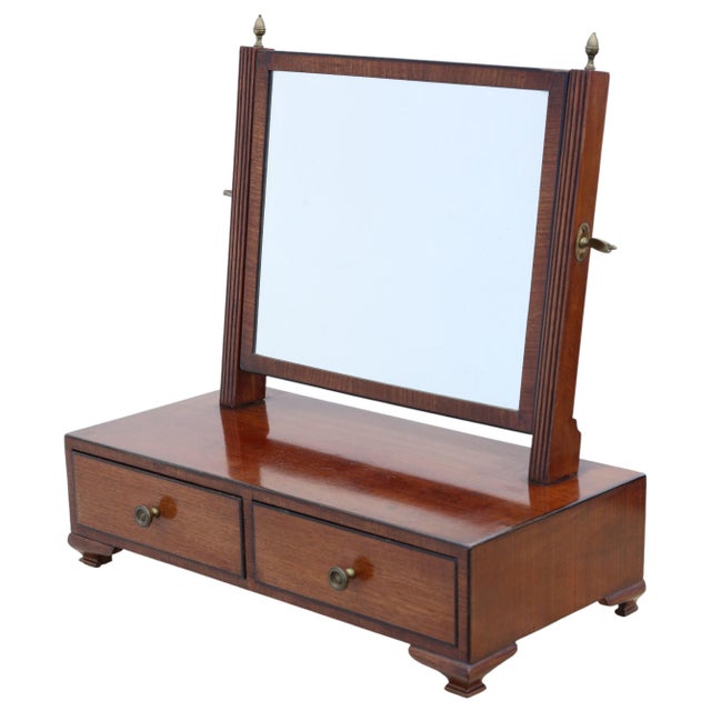 Wood Antique Georgian Mahogany Dressing Table Swing Mirror, Early 19th Century For Sale - Image 7 of 7