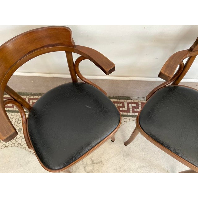 Wood Vintage Mundus Steam Bentwood Captain's Dining Chairs - A Pair For Sale - Image 7 of 16