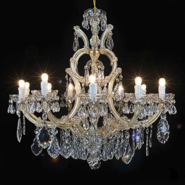 Metal Maria Teresa Crystal Living Room Chandelier, 1950 For Sale - Image 7 of 13