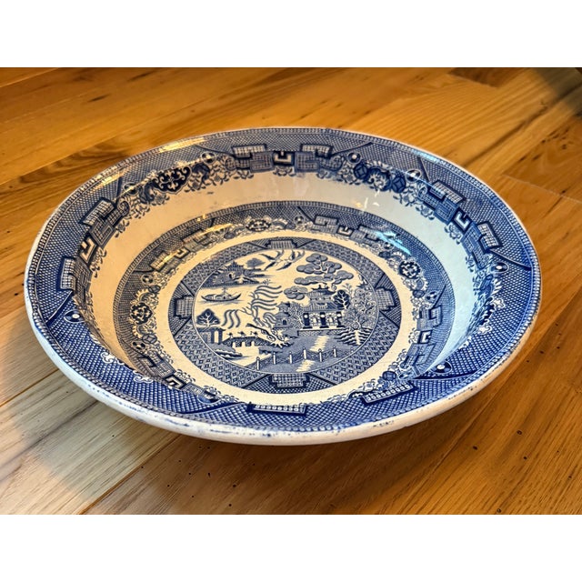 Antique 19th Century Davenport Blue and White Serveware Bowl Ironstone Large Bowl George III For Sale - Image 9 of 9