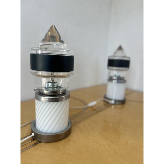 Space Age Murano Glass Table Lamps, Italy, 1970s, Set of 2 For Sale - Image 11 of 13