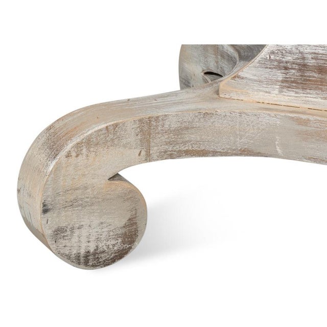 Gray Antiqued Bistro Table in Grey Oak, Turned Pedestal For Sale - Image 8 of 12
