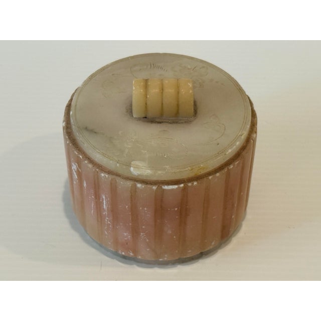 Vintage Mid Century Modern Hand Carved Floral Alabaster Hinge Trinket Vanity Box For Sale In Phoenix - Image 6 of 12