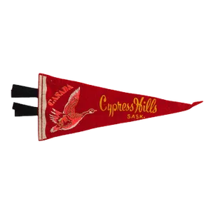Vintage Cypress Hills Saskatchewan Canada Felt Flag Pennant
