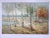 A serene and textured original oil painting on canvas depicting a quiet forest of slender birch trees bathed in soft...