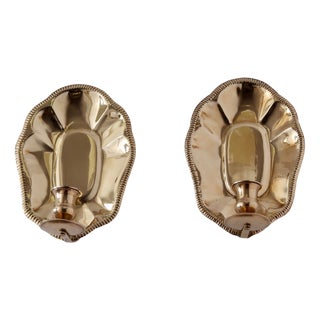 Mid-Century Swedish Brass Sconces, Set of 2 For Sale