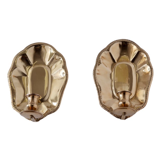 Mid-Century Swedish Brass Sconces, Set of 2 For Sale