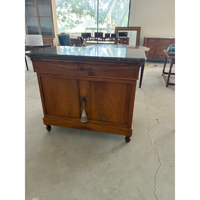 Brown Mid 19th Century French Louis Philippe Marble Top Walnut Sideboard For Sale - Image 8 of 11