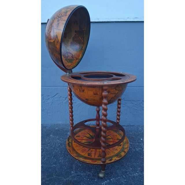 Mid-Century Modern Mid Century World Globe Dry Bar For Sale - Image 3 of 12