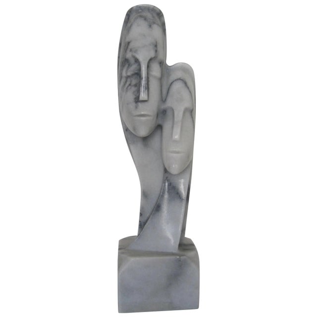 Marble Male Female Sculpture For Sale - Image 10 of 10