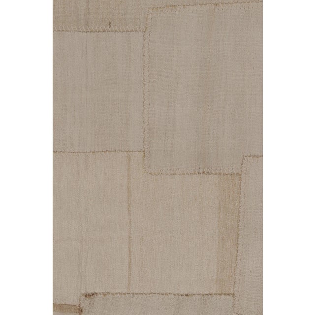 Traditional Vintage Turkish Patchwork Rug With Neutral Design in Beige & Gold - Rug & Kilim For Sale - Image 3 of 10