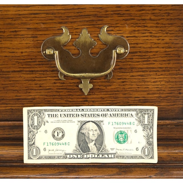 Bracket Feet Chippendale Style Solid Chestnut Brass Pulls Chest on Chest Dresser For Sale - Image 9 of 10