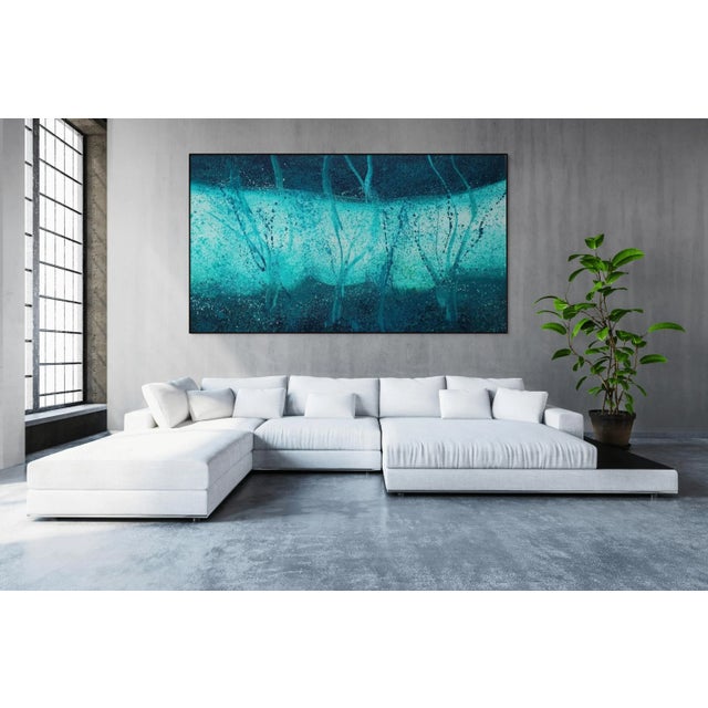 Abstract Contemporary Abstract Oil on Canvas "Wetland" by Reiner Heidorn For Sale - Image 3 of 4