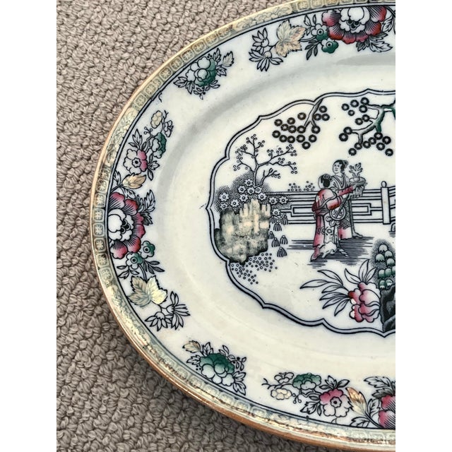 Ashworth Ironstone Ashworth Antique Porcelain Platter & Small Plate For Sale - Image 4 of 7