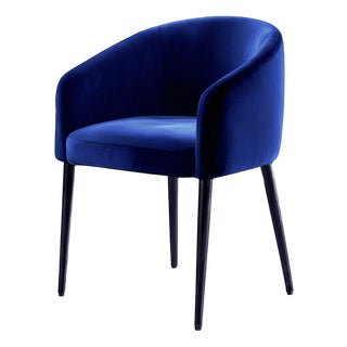 Utopía Dining Chair in Blue Velvet from Moanne For Sale