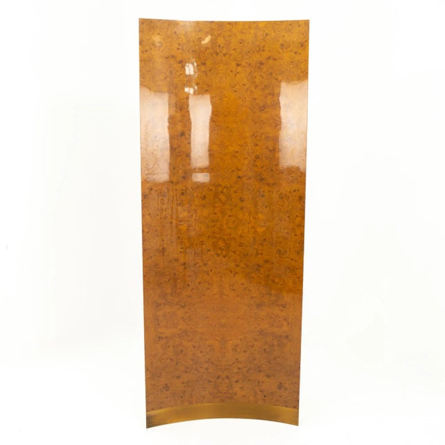 Milo Baughman Milo Baughman Style Mid Century Burlwood Room Divider For Sale - Image 4 of 11