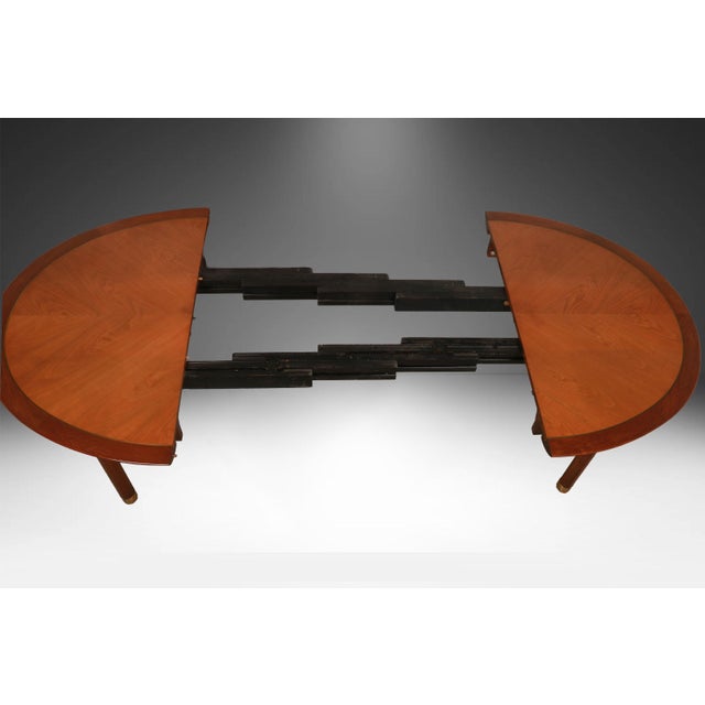 Baker Furniture Company Mid-Century Modern Michael Taylor for Baker Furniture Walnut Extension Dining Table For Sale - Image 4 of 17