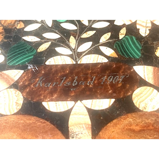 Antique 1907 Karlsbad Pietra Dura and Rosewood Box For Sale - Image 4 of 8
