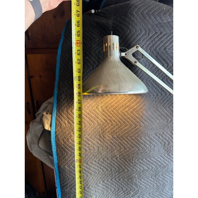 1960s Postmodern Giant 7 Foot Tall! Brass Floor Lamp Alsy Articulating Architect Drafting For Sale In New York - Image 6 of 9