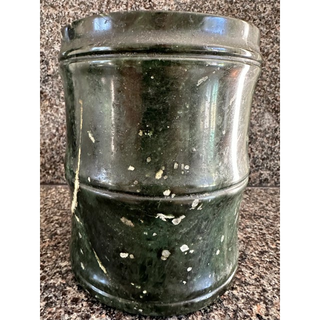 Vintage 1980’s Italian Deep Green Marble Vessel / Wine Cooler For Sale In Los Angeles - Image 6 of 10