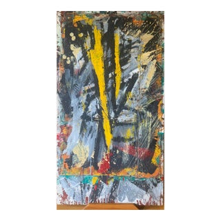 "Wild" 1980s Abstract Collage and Painting on Wood For Sale