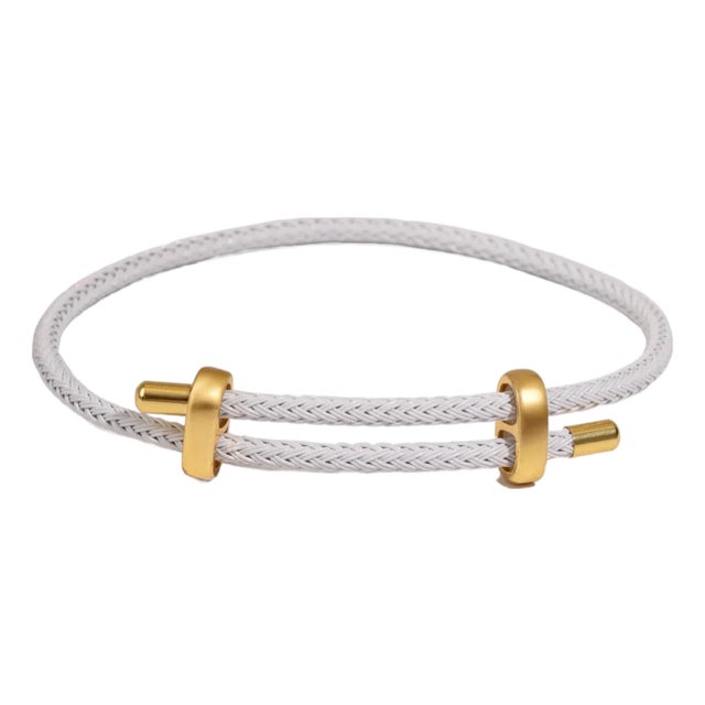 White Glow Adjustable Gold Rope Bracelet For Sale