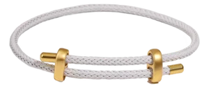 White Glow Adjustable Gold Rope Bracelet