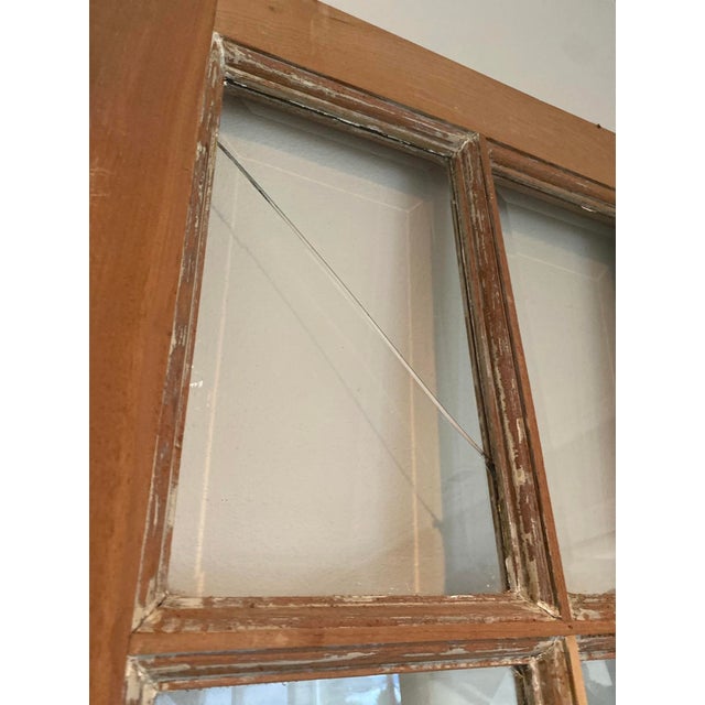 Antique Tall French Doors Beveled Glass With Fan Light Semi Circle Arch Window For Sale - Image 13 of 17