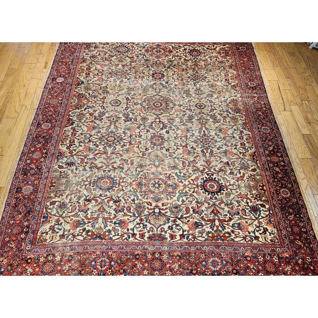 "A magnificent Late 19th Century Antique Persian Ziegler Mahal Sultanabad Room Size Rug. Hand-woven in the late 1800s in...
