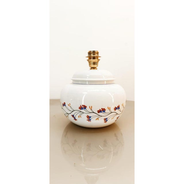 Ceramic Lamp with Floral Decorations For Sale - Image 5 of 14