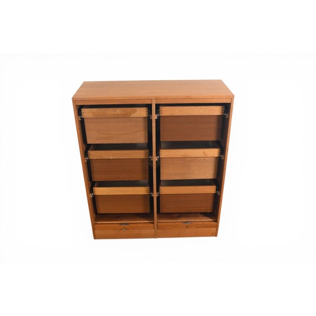 Danish Modern Tambour Locking File Cabinet in Teak | 1960s For Sale - Image 12 of 12