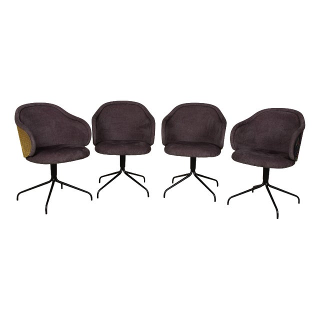 Fabric Ona Chairs with Brown and Grey Pattern from Freifrau, Set of 4 For Sale