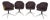 Fabric Ona Chairs with Brown and Grey Pattern from Freifrau, Set of 4 For Sale