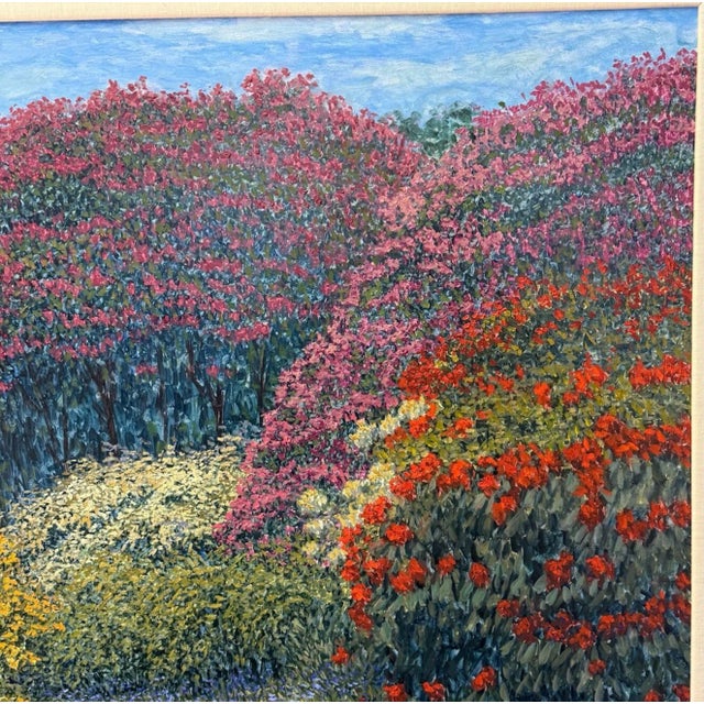 Late 20th Century Lawrence Taylor Painting "Garden Path" 51" X 61" For Sale - Image 4 of 10