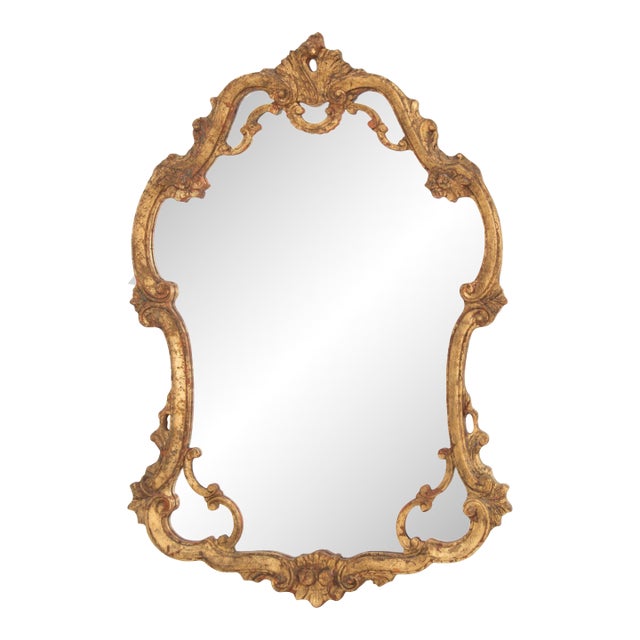 Baroque Style Giltwood Framed Mirror For Sale