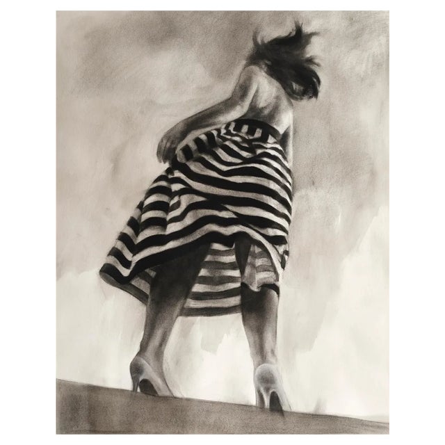 Performance II, 2021, Charcoal & Ink For Sale