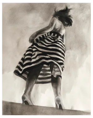 Performance II, 2021, Charcoal & Ink