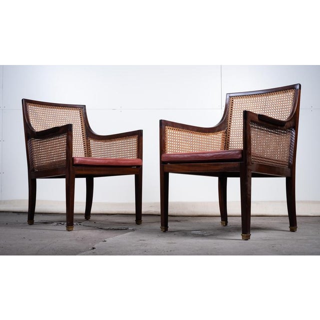 Armchairs attributed to Fritz Henningsen, Denmark, 1940s, Set of 2 For Sale - Image 3 of 9