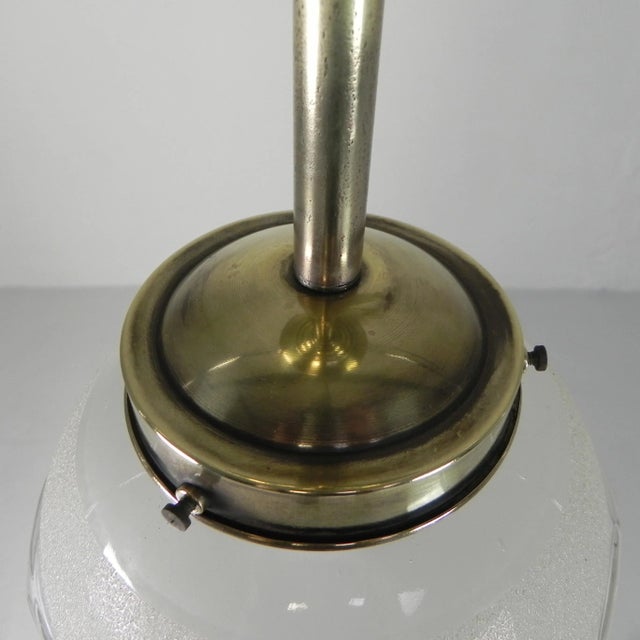 Art Deco Pendant Lamp with 12-Sided Glass Ball, 1930s For Sale - Image 4 of 15