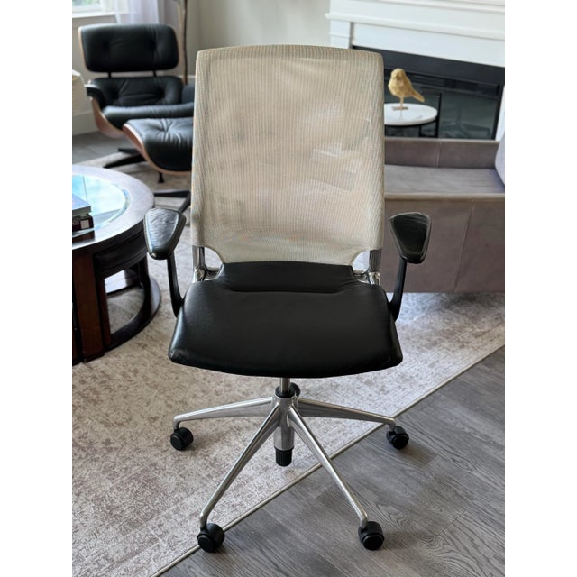 Modern Vitra Meda Swivel Leather & Mesh Chair For Sale - Image 3 of 7