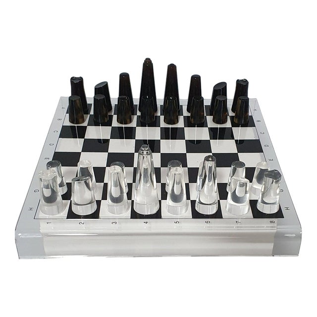 Acrylic Glass Chess Board, 1980s For Sale