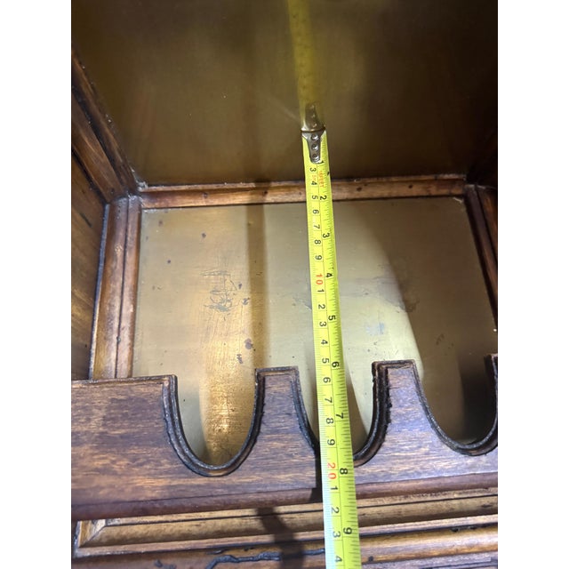 Italian Rustic Neoclassical Hanging Rifle Cabinet Fruitwood and Brass, C. 1950s For Sale - Image 4 of 18