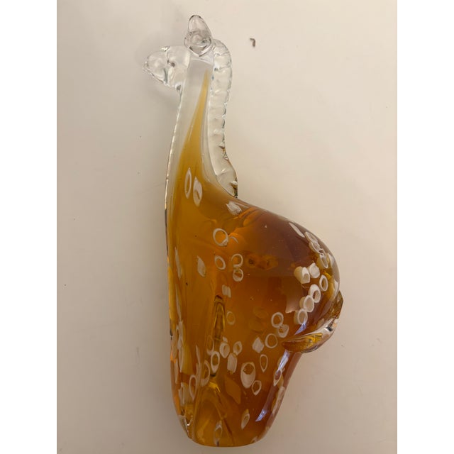 Mid-Century Modern Murano Vintage Hand Blown Glass Giraffe For Sale - Image 3 of 4
